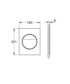 Кнопка смыва для унитаза Grohe Arena Aqua Tiles пластик фантомный черный 104645KF00