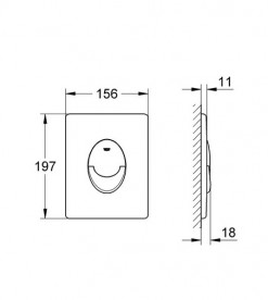 Кнопка змиву для унітазу Grohe Skate Air вертикальна пластик чорний глянець 38505KV0