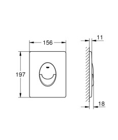 Кнопка змиву для унітазу Grohe Start вертикальна пластик хром 38964000