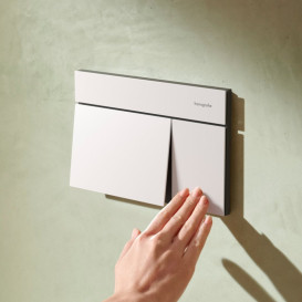 Кнопка смыва для унитаза Hansgrohe iFrame Element E двойной смыв металл белый матовый 66003700