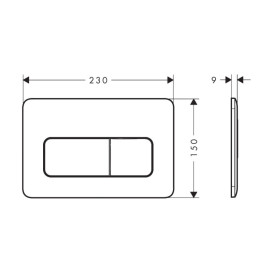 Кнопка смыва для унитаза Hansgrohe iFrame Original Q двойной смыв пластик белый матовый 66001700