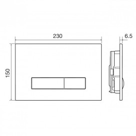 Кнопка змиву для унітазу Imprese Pani механічна подвійний змив пластик чорний i9040ВOLIpure