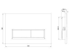 Кнопка смыва для унитаза Kludi Unifix двойной смыв пластик черный матовый 32PP0139