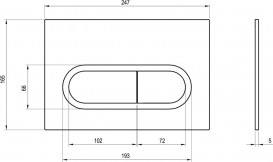 Кнопка змиву для унітазу Ravak Chrome вбудована нержавіюча сталь чорний X01797