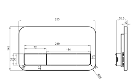 Кнопка змиву для унітазу Villeroy & Boch ViConnect 200S пластик чорний матовий 922490AN