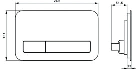 Кнопка змиву для унітазу Villeroy & Boch ViConnect 200G скло глянсове чорне 922400RB