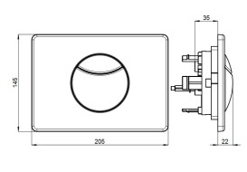 Кнопка смыва для унитаза Villeroy & Boch ViConnect 100M нержавеющая сталь 922485LC