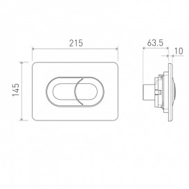 Кнопка смыва для унитаза Volle Ego Neo пластик белый 221134