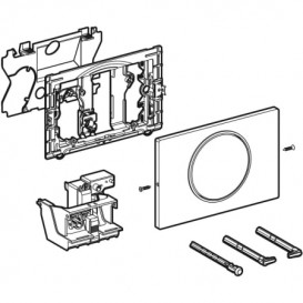 Кнопка смыва Geberit Sigma 10 питание от сети с радиоприёмником нержавеющая сталь матовая 115.867.SN.6