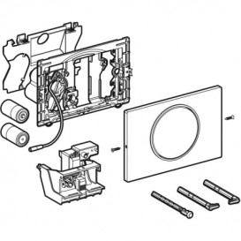 Кнопка смыва Geberit Sigma 10 питание от батареек с радиоприёмником нержавеющая сталь матовая 115.869.SN.6