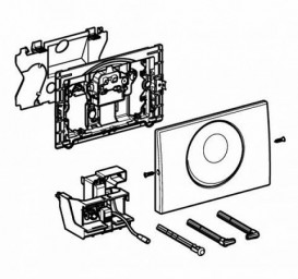 Кнопка смыва Geberit Sigma 10 питание от сети двойной смыв нержавеющая сталь матовая 115.890.SN.6