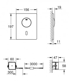 Кнопка змиву Grohe Skate інфрачервона нержавіюча сталь 27699000