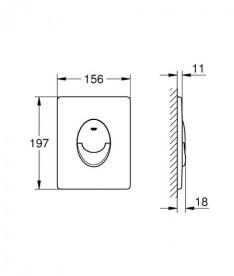  	Кнопка смыва для унитаза Grohe Start вертикальная пластик фантомный черный 38964KF0