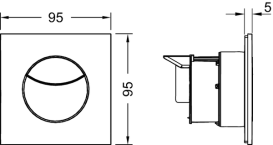 Кнопка смыва TECE TECEflushpoint пневматическая для системы двойного смыва глянцевый хром 9240979