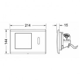 Панель змиву для унітазу TECE TECEplanus 6 V-Batterie з інфрачервоним датчиком нержавіюча сталь сатин 9240350