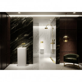 Кнопка смыва TECE TECEsquare двойная PVD покрытие позолоченный глянец 9240839