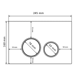 Кнопка смыва VBI ELBA Y двойной смыв сталь белый VBI-030100