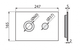 Кнопка управління AlcaPlast Flat Turn Inox для прихованих систем інсталяцій TURN-INOX