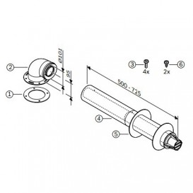 Коаксіальний горизонтальний комплект Bosch AZ 389 Ø60 / 100 мм 7716050064