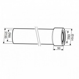 Коаксиальный удлинитель  Bosch AZ 391 750 мм Ø60/100 7736995063