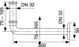 Коліно для раковини TECE TECEprofil з прихованим сифоном латунь 9080001