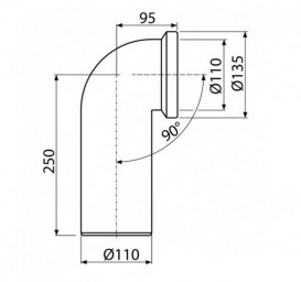 Коліно для унітазу Koller Pool A90-90 90° поліпропілен білий KUP90°