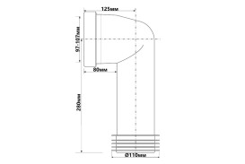 Колено для унитаза McAlpine под углом 90° с уплотнителем полипропилен белый WC-CON8E