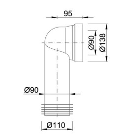 Колено для унитаза Styron 90° d 110 мм резина белый STY-530-90