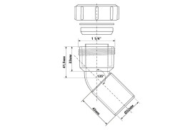 Колено McAlpine 45° с гайкой d32 мм полипропилен белый 32D-WH