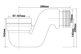 Колено-подключение для унитаза McAlpine с трубой гармошкой полипропилен белый HC45