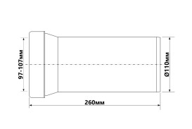 Колено-подключение к унитазу McAlpine Эконом L-260 мм полипропилен белый WCE-CON1