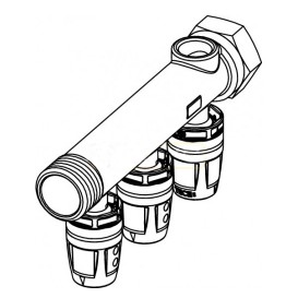 Колектор 3/4 на 3 контуру Tece TECElogo з висновками під трубу d 16 мм латунь 8730003