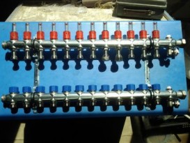 Коллектор для систем напольного отопления Tece TECEfloor HKV 12 с ротометрами 1 нержавеющая сталь 77310012