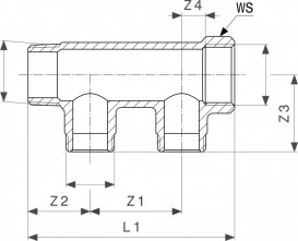Колектор Viega 1057 2 виходи латунь 108779
