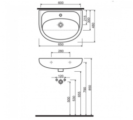 Kolo NOVA умивальник меблевий 65 см НОВИНКА! 2196500U