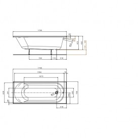 Ванна акриловая прямоугольная Kolo коллекция Opal Plus 170х70х42 XWP137000N