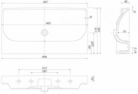 Раковина для ванної підвісна KOLO колекція Traffic біла L91090000