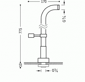 Колонны напольные Tres для установки смесителя для ванны хром 161194