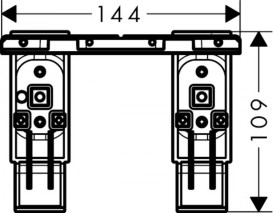 Комплект адаптеров для монтажа аксессуаров на рейлинг Hansgrohe Axor Universal Softsquare матовый никель 42870820