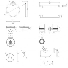 Комплект аксесуарів для ванної кімнати Sonia Loop білий / хром 179718