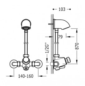 Комплект для душа Tres Tempotres хром 112163