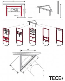 Комплект для установки модуля под углом 45 градусов к стене Tece Teceprofil нержавеющая сталь 9380004