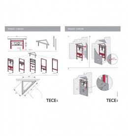Комплект для установки модуля под углом 45 градусов к стене Tece Teceprofil нержавеющая сталь 9380004