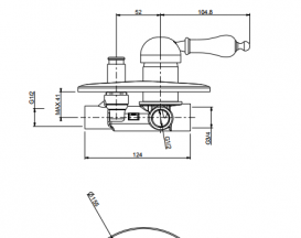 Комплект душевой системы RESP CAESAR скрытого монтажа золото 152.378.211 ORO