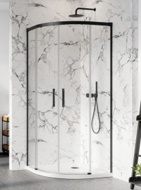 Комплект душових бічних стінок Radaway Idea Black PDD 120х90 нерухомі прозоре скло 387158-54-01