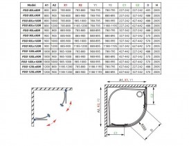 Комплект душевых боковых стенок Radaway Idea Black PDD 80х80 неподвижные прозрачное стекло 387141-54-01
