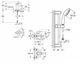 Комплект Grohe Mega Bundle BauLoop 39192МВ0