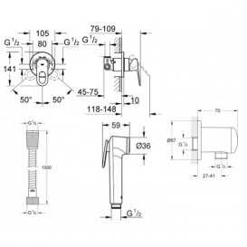 Комплект Grohe Mega Bundle унитаз с инсталляцией и набор смесителей для ванной 39192MВ0