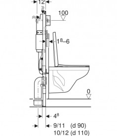 Система инсталляции Geberit Duofix PRO 20 с унитазом Kolo Idol с сидением soft-close и клавишей смыва Delta01 глянцевый хром 118.315.21.3