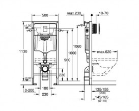 Комплект инсталляции Grohe Rapid SL c унитазом Eurocube и крышкой Soft close UA39244CB0